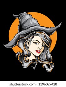 pretty witch vector