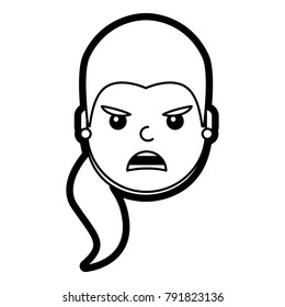 pretty woman angry frustrated facial expression cartoon