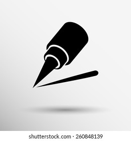 pretty woman applying cosmetic pencil on eye.