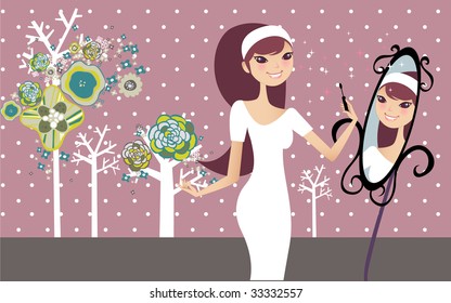 Mujer guapa con maquillaje