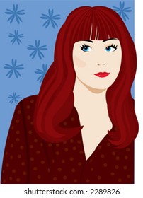 Pretty woman created with vector shapes.