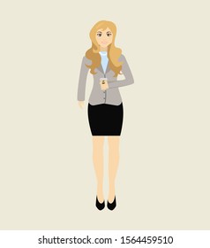 Pretty woman with a cup of coffee. Coffee break.  