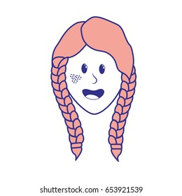 pretty woman face with hairstyle