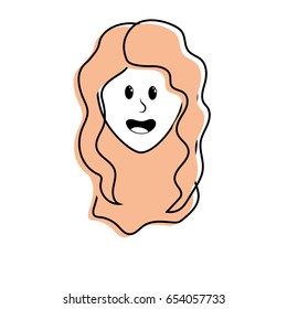 pretty woman face with hairstyle