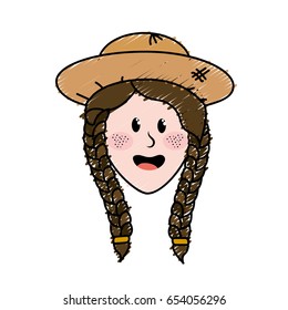 pretty woman face with hat