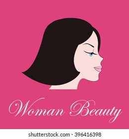 Pretty woman face. Logo for beauty salons or other beauty industry. Girl icon.