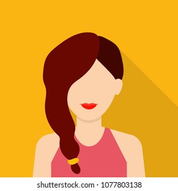 Pretty woman icon. Flat illustration of pretty woman vector icon for web