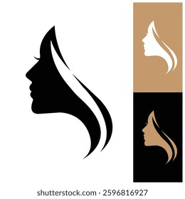 pretty woman logo icon vector