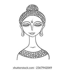 Pretty woman portrait. Sketch for your design