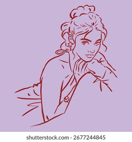 Eine hübsche Frau posiert Vektor für Illustration, Karte, Dekoration