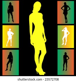 pretty woman set - vector