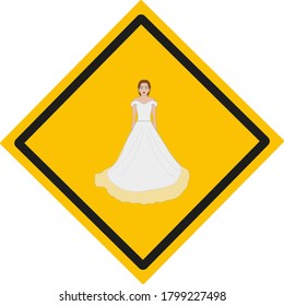 pretty woman in wedding dress.Illustration for web and mobile design.