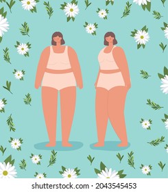 pretty women pair with flowers