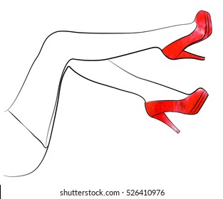 Pretty women's legs vector image.