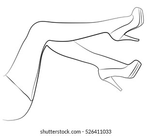Pretty women's legs vector image.