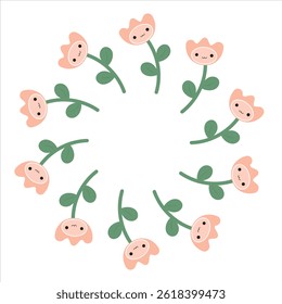 Pretty wreath with cute kawaii flower.