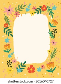 Pretty Yellow Floral Background Border