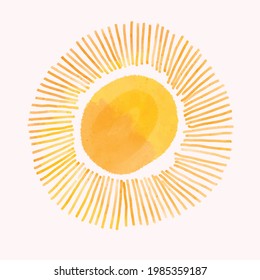 
Pretty yellow Sun rays vector 