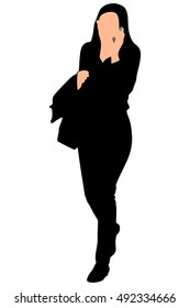 Pretty young female model walking 