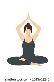 pretty young lady practicing yoga