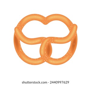 pretzel appetizer salty illustration isolated