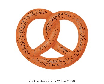 Pretzel. Appetizing Bavarian bakery. Bread tasty products.