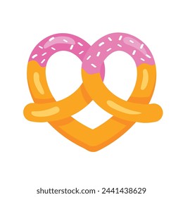pretzel baked food illustration vector