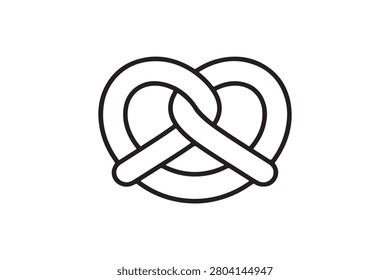 Pretzel baked Outline Vector Icon
