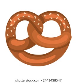 pretzel baked snack illustration vector