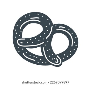 pretzel bakery doodle icon isolated