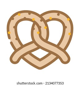 pretzel bakery food color icon vector. pretzel bakery food sign. isolated symbol illustration