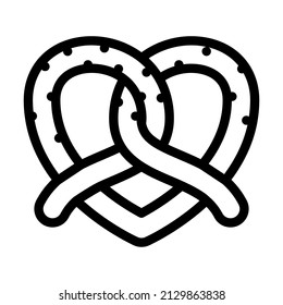 pretzel bakery food line icon vector. pretzel bakery food sign. isolated contour symbol black illustration