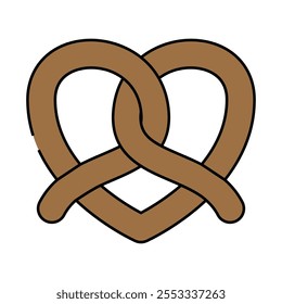 pretzel bakery food line icon vector. pretzel bakery food sign. isolated symbol illustration