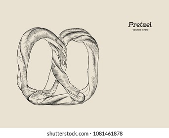 pretzel . bakery .hand draw sketch food  vector.