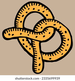 pretzel bakery product vector illustration