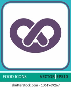 Pretzel, bakery products. Vector Icon. Simple vector illustration for graphic and web design.