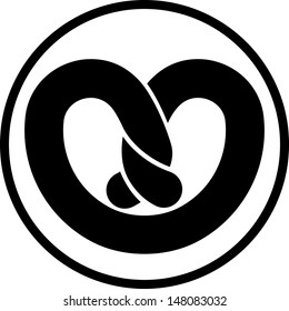 Pretzel bakery vector icon 