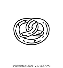 Pretzel black line icon. Bakery. Pictogram for web page