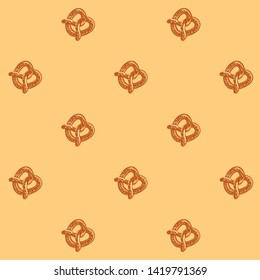 Pretzel bread, bakery pattern, bakery background