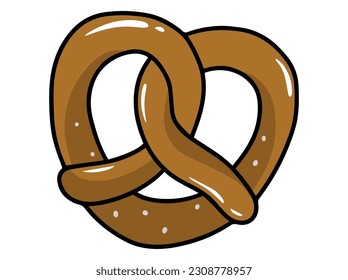 Pretzel Bread Fast Food Clipart Illustration