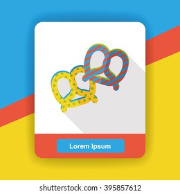 pretzel bread flat icon