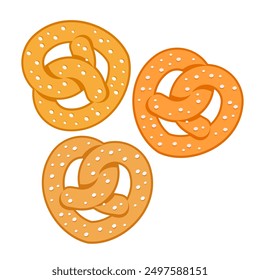 pretzel bread flat vector illustration clipart