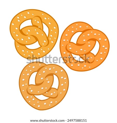 pretzel bread flat vector illustration clipart