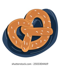 Pretzel bread, German Pretzel illustration.