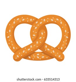 Pretzel bread icon. Oktoberfest germany culture festival and celebration theme. Isolated design. Vector illustration