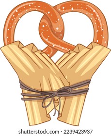 Brezel-Brotsnack, einzelne Illustration
