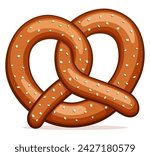 pretzel cartoon on white background