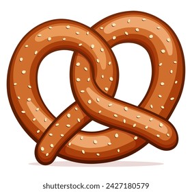 pretzel cartoon on white background