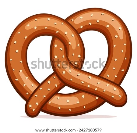 pretzel cartoon on white background