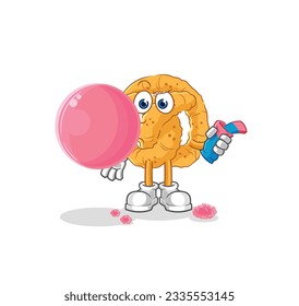 the pretzel chewing gum vector. cartoon character